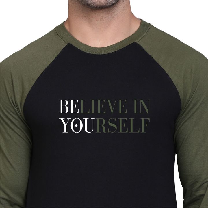Believe in YourSelf - Premium Quality Poly Cotton T-shirt -Raglan Pattern  uploaded by Maitri Enterprise on 3/9/2022
