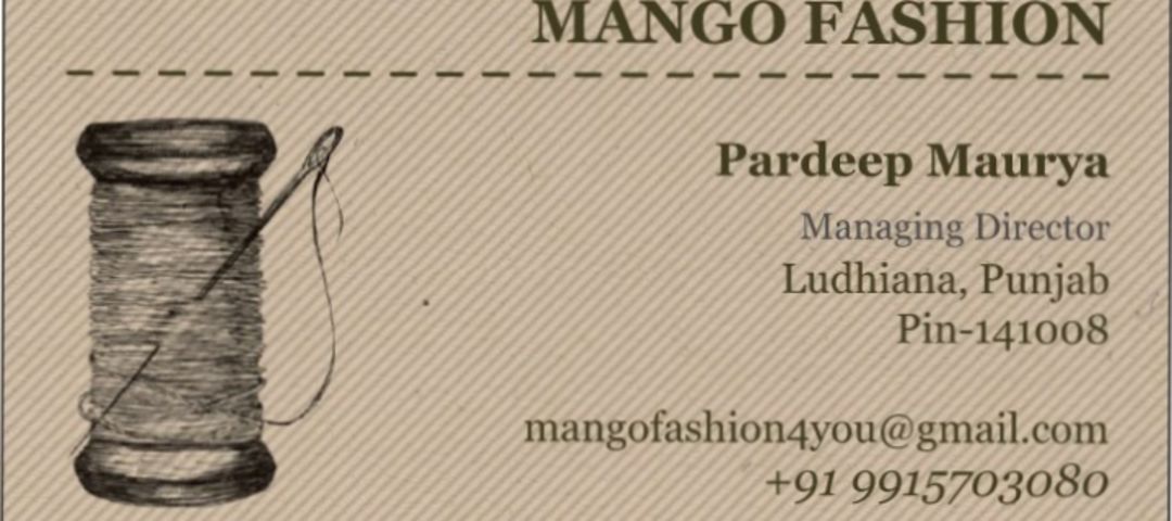 Visiting card store images of Mango Fashion