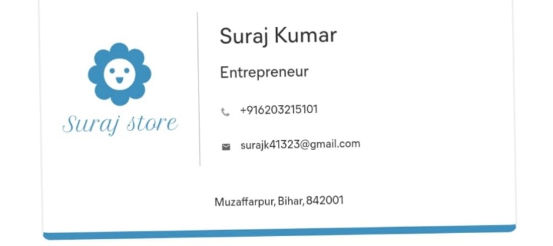 Visiting card store images of Suraj store