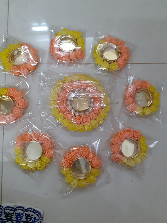 Flowers candle set 8+1 combo uploaded by Kamakshee creation  on 10/13/2020