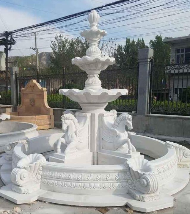 Makrana marble white fountain uploaded by business on 3/10/2022