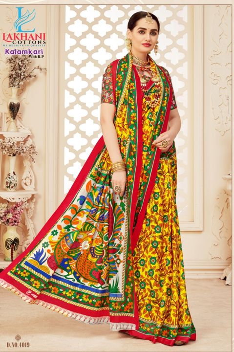 Post image Exclusive catalogue pure cotton sarees...K A L A M K A R I