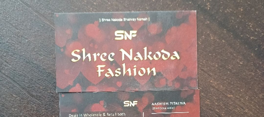 Visiting card store images of Shree nakoda fashion udaipur