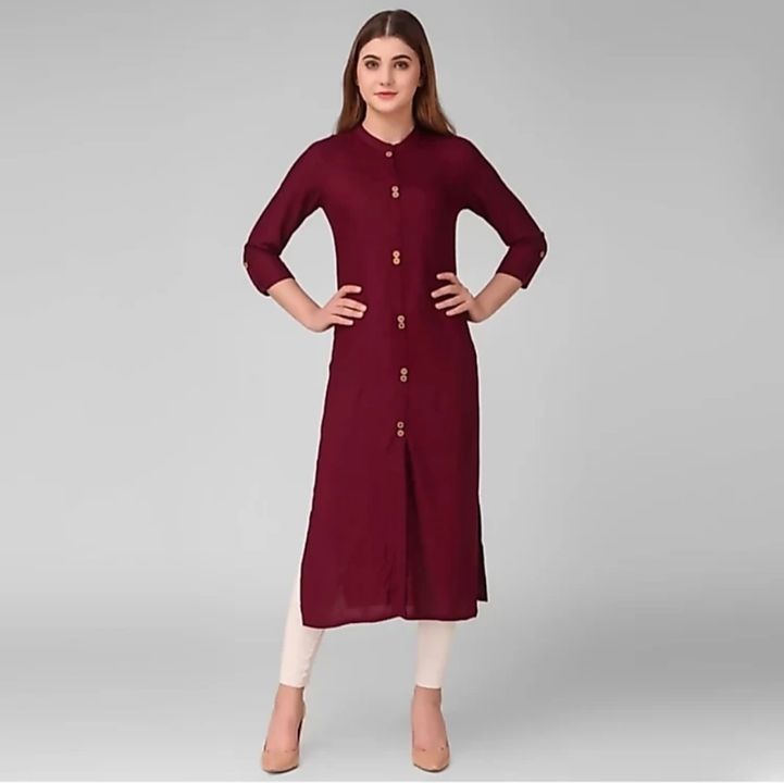 Front Button Rayon kurti uploaded by business on 3/11/2022