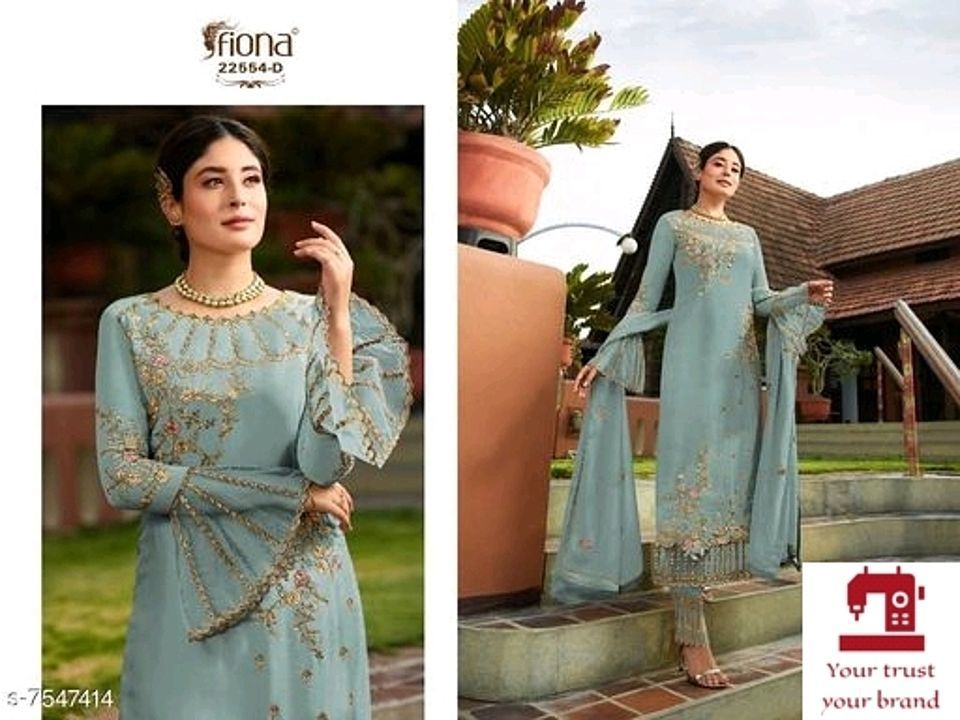 ⚡ Myra Pretty Salwar Semi Stitched Suits

Top Fabric: Faux Georgette 
Bottom Fabric: Shantoon
Dupatt uploaded by Your trust your brand on 10/13/2020