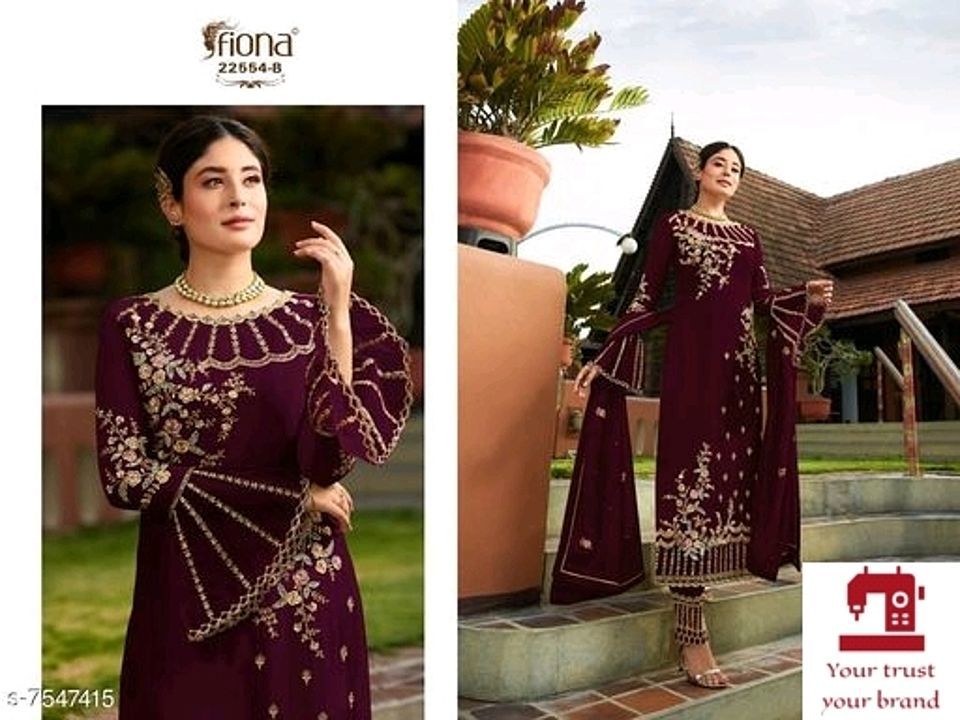 ⚡ Myra Pretty Salwar Semi Stitched Suits

Top Fabric: Faux Georgette 
Bottom Fabric: Shantoon
Dupatt uploaded by Your trust your brand on 10/13/2020