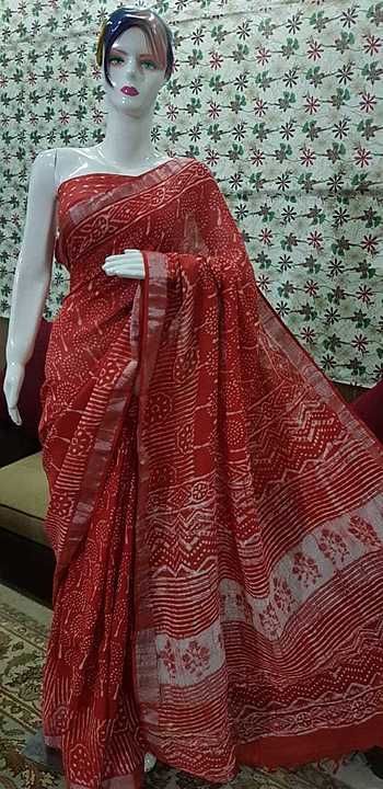 Line saress with blouse pis free shipping uploaded by Shyam handcraft bagru Jaipur Rajast on 10/13/2020