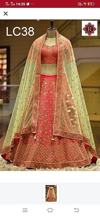 Semi stitched valvet Embroidered work bridal lehanga
 uploaded by Clothes and readymade on 10/13/2020