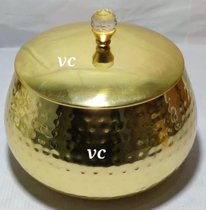 Metal golden rasgulla jar uploaded by business on 3/12/2022