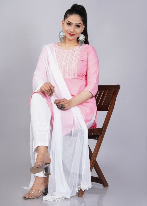 Kurti with pant and dupatta set uploaded by Indian shopping hub on 3/13/2022