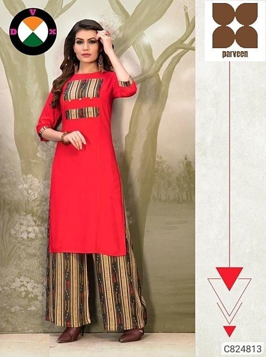 Post image *Catalog Name:* Delicate Rayon Solid with Patch Work Straight Kurti Palazzo Sets

*Details:*
Description: It has 1 Piece of Kurti and 1 Piece of Palazzo
Fabric; Kurti: Rayon, Palazzo: Poly Rayon
Length; Kurti: 40 In, Palazzo: 38 In
Size; Kurti: L-40, XL-42, XXl-44, Palazzo: Free Size Upto 44 inch
Work; Kurti: Solid with Patch Work, Palazzo: Digital Printed

Designs(डिज़ाइन): 6

💥 *FREE Shipping* (फ्री शिपिंग)
💥 *FREE COD* (फ्री केश ऑन डिलीवरी)
💥 *FREE Return &amp; 100% Refund* (फ्री रिटर्न और 100% रिफंड)
🚚 *Delivery*: Within 8 days (डिलीवरी 8 दिनों में)

*Buy online(खरीदें ऑनलाइन):*
price1050