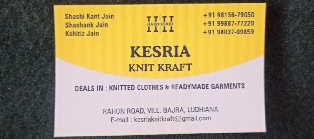 Visiting card store images of Kesria knit kraft