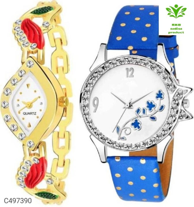 Women Stylish Stainless Steel & Leather Watch uploaded by business on 3/13/2022