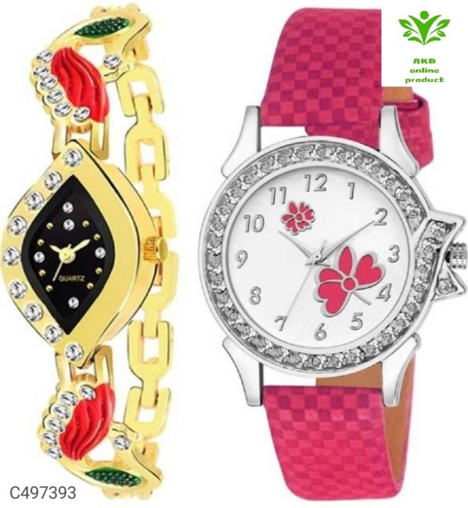 Women Stylish Stainless Steel & Leather Watch uploaded by business on 3/13/2022