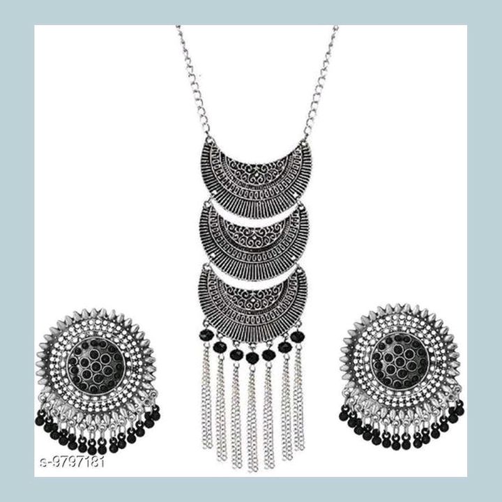 Black silver jewellary set uploaded by business on 3/13/2022