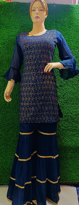 Party wear sharara suit uploaded by business on 3/14/2022