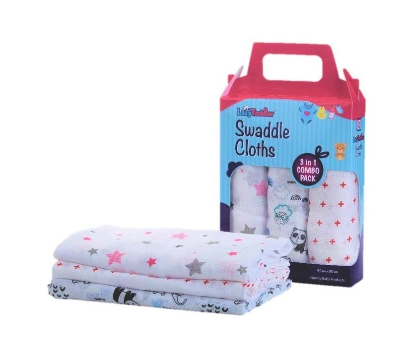 Product image with price: Rs. 560, ID: lazytoddler-muslin-swaddle-set-of-3-red-pink-3bbb5546