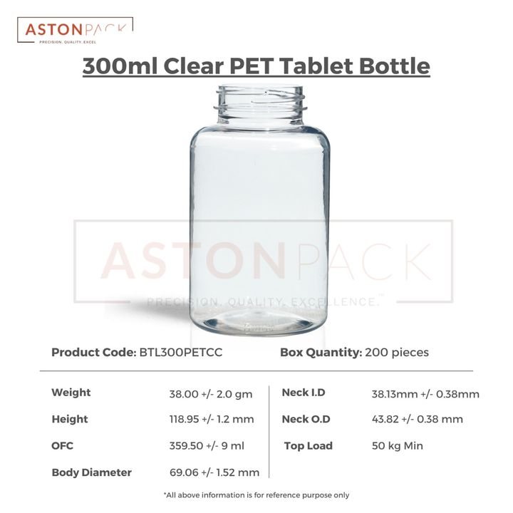 300ml Clear PET Supplement Storage Bottle uploaded by Axton Global (ASTON PACK) on 3/14/2022