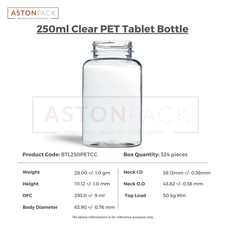250ml Clear PET Supplement Storage Bottle uploaded by Axton Global (ASTON PACK) on 3/14/2022