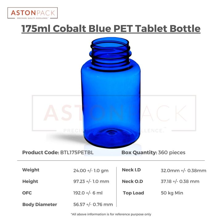 175ml Cobalt Blue PET Supplement Storage Bottle uploaded by Axton Global (ASTON PACK) on 3/14/2022