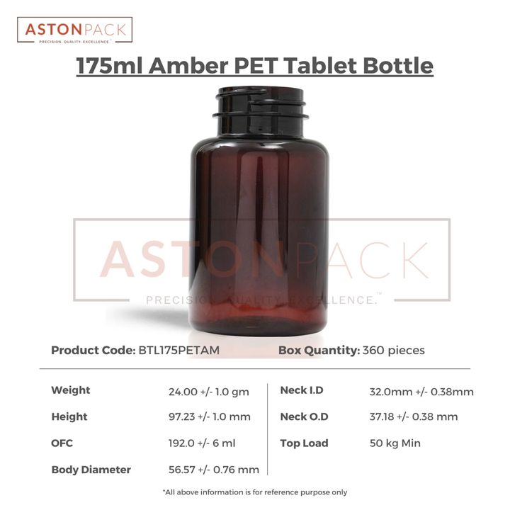 175ml Amber PET Supplement Storage Bottle uploaded by Axton Global (ASTON PACK) on 3/14/2022
