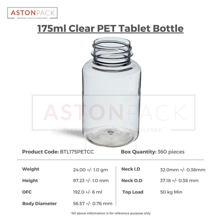 175ml Clear PET Supplement Storage Bottle uploaded by Axton Global (ASTON PACK) on 3/14/2022