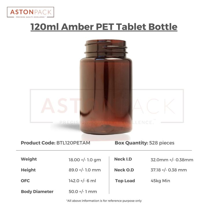 120ml Amber PET Supplement Storage Bottle uploaded by Axton Global (ASTON PACK) on 3/14/2022