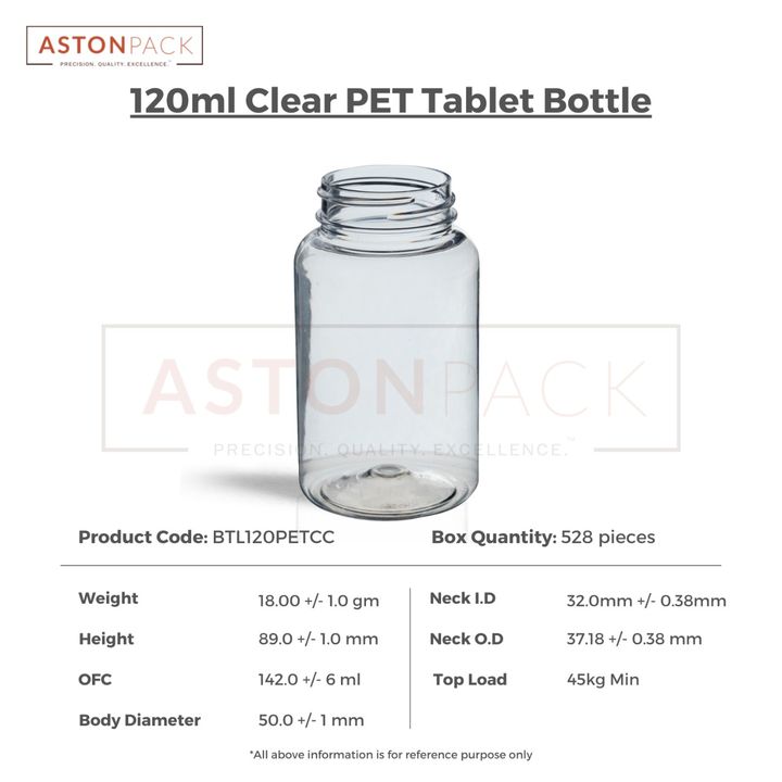 120ml Clear PET Supplement Storage Bottle uploaded by Axton Global (ASTON PACK) on 3/14/2022