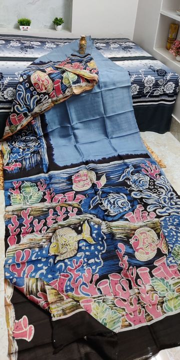 Post image Special hand paint Batik on Murshidabad silk with BP