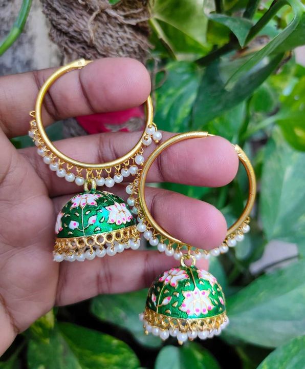Meena Kari work Bali Earrings For Girls  uploaded by business on 3/14/2022