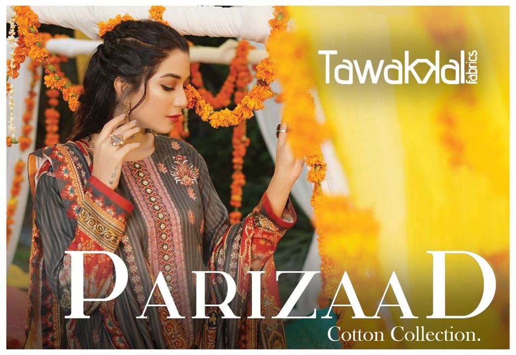 Post image *توکل فبرکس پاکیزاد کاتن کلکشن*🌹
*FESTIVE COTTON COLLECTION*
💖💖💖💖💖💖💖
*FINALLY YOUR FAVORITE BRAND HAS CAME ALLHMDULILAH THE STANDARD QUALITY AND ATTRACTIVE DESIGNS*
🌹 *TAWAKKAL FABRICS PARIZAAD COTTON COLLECTION*🌹
*fabric detail*
*TOP COTTON 2.50 MTR*
*BOTTOM COTTON 2.00 MTR*
*DUPATTA PURE COTTON MAL MAL 2.25 MTR*
*Des 10*
*PRICE 450 +$* 😍
*Full Set Catalog* 👆🏻
☑️PACKING PAUCH 👜
Thank you for believing 🥰