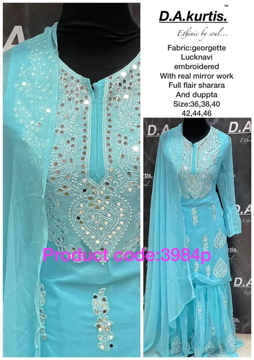Lakhnavi Embroidered kurti  uploaded by business on 3/15/2022