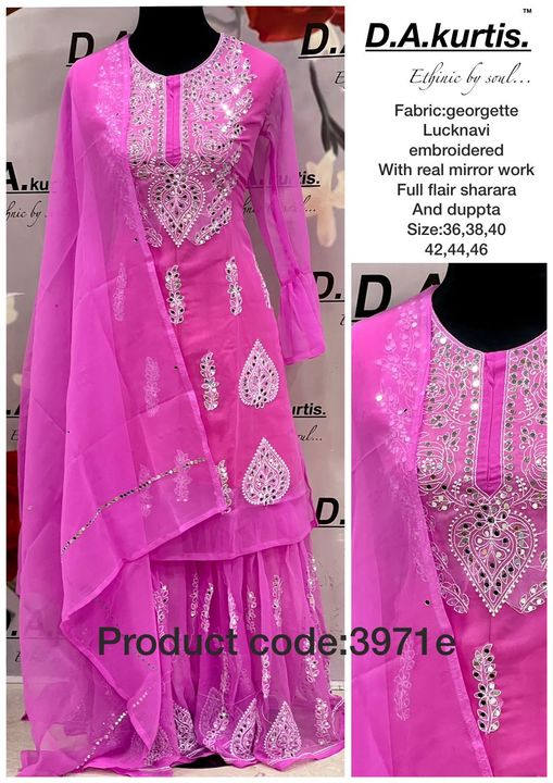 Lakhnavi Embroidered kurti  uploaded by Anam collection on 3/15/2022