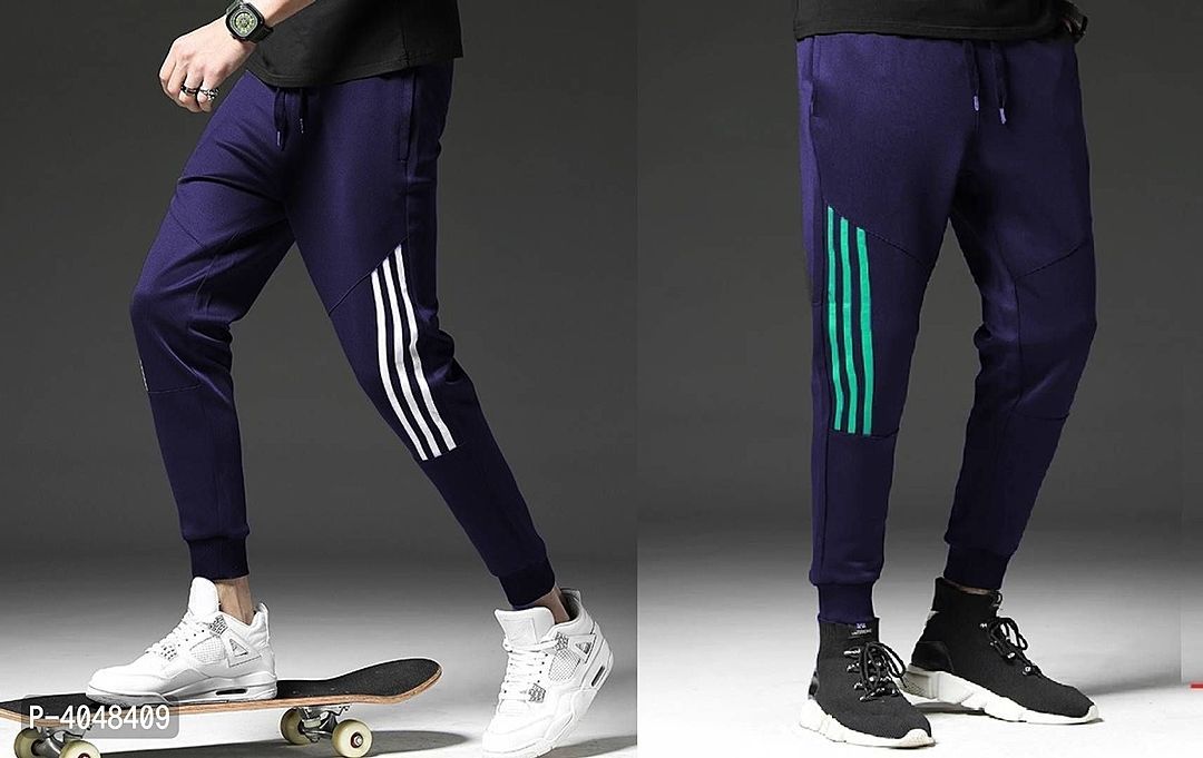 Men multicolored solid polyester slim fit joggers (pack of 2) uploaded by business on 10/13/2020