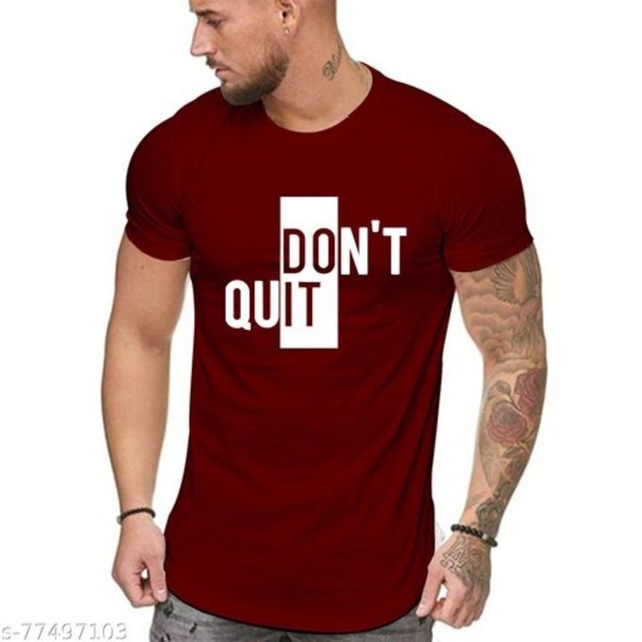 Post image Don't Quit T-Shirt Half Sleave Solid Color Graphic Printed Funny Typography Casual Round Neck. Sports &amp; Gym wear Stylish Branded TshirtName: Don't Quit T-Shirt Half Sleave Solid Color Graphic Printed Funny Typography Casual Round Neck. Sports &amp; Gym wear Stylish Branded TshirtFabric: Poly BlendSleeve Length: Short SleevesPattern: PrintedMultipack: 1Sizes:S (Chest Size: 38 in, Length Size: 26 in) M (Chest Size: 40 in, Length Size: 27 in) L (Chest Size: 42 in, Length Size: 28 in) XL (Chest Size: 44 in, Length Size: 29 in) XXL (Chest Size: 46 in, Length Size: 30 in) 
Country of Origin: India