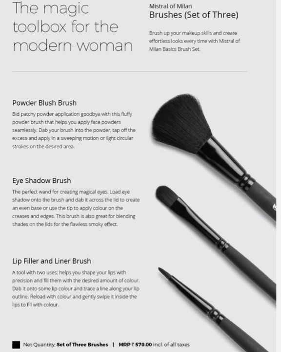 Mistral of Milan makeup brushes ( set of 3) uploaded by SocialSeller _beauty_and_helth on 3/16/2022