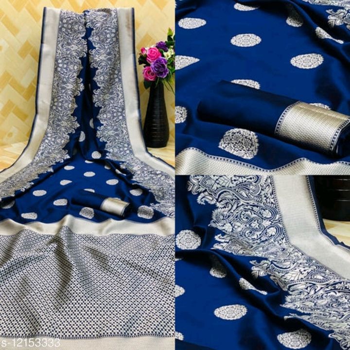 Catalog Name:*Kashvi Petite Sarees*
Saree Fabric: Banarasi Silk
Blouse: Product Dependent
Blouse Fab uploaded by Jai matadi shopping on 3/16/2022