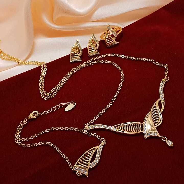 18k gold plated full combo for daily wear 👍👍👍AAA QUALITY 
Bclts r adjustable  uploaded by business on 10/14/2020