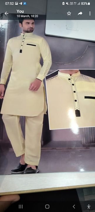 Post image Newly collection of parhani and jhabba for the whole sale price minim 50 piece the price for pathani 850 rsJhabba whole sale 1000  
Regards Tahnii collection What's app 91682 62204