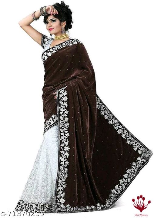 ashion Designer Vetvet Saree with Blouse for Women uploaded by ARNprince on 3/17/2022