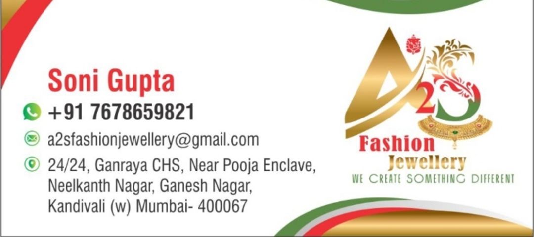 Visiting card store images of A2S Fashion Jewellery