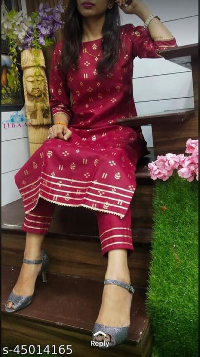 Kurti pant with gota work uploaded by AF design's on 3/17/2022