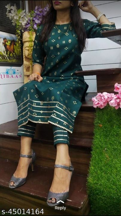 Kurti pant with gota work uploaded by business on 3/17/2022