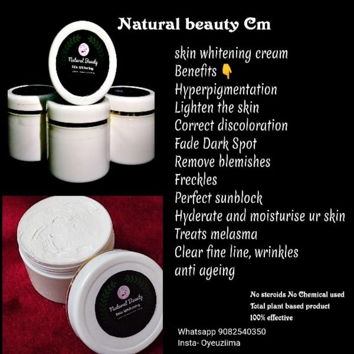 Post image Chemical Free...plant based natural tre dy skin whitening cream... Bulkbuyer get specail discount for more detail kindly whatsapp 9082540350