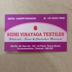 Business logo of Sidhi Vinayaga textiles based out of Chennai