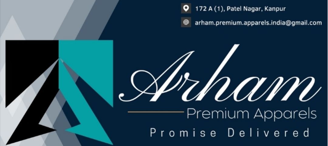 Visiting card store images of Arham Premium Apparels