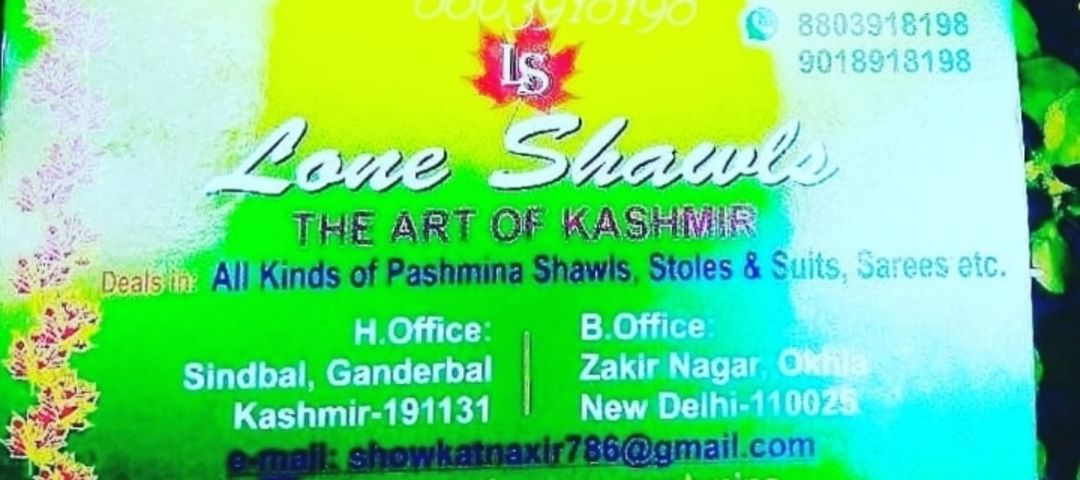 Visiting card store images of LONE SHAWLS (Pure pashmina) 