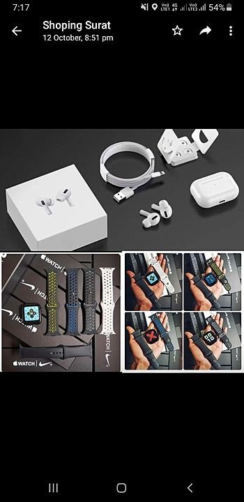I watch  Smart watch with nike box
Series 5 with 2 belt + Airpod pro vci

 uploaded by ASV FASHION on 10/14/2020