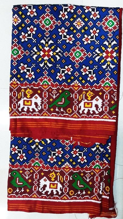 Women Plain Weave Chiffon Patola Printed Saree with Blouse Piece – Mirchi  Fashion