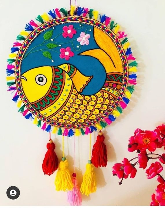Mithila painting wall hanging uploaded by Sshradha shop on 3/19/2022